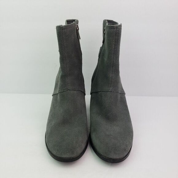 Koolaburra By Ugg Samiah Womens Size 7 Grey Suede Stacked Heel Booties Boots - Picture 6 of 12